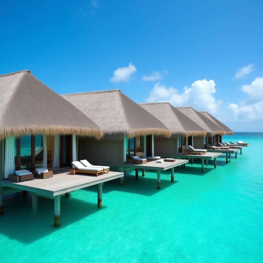 Overwater villas in Maldives